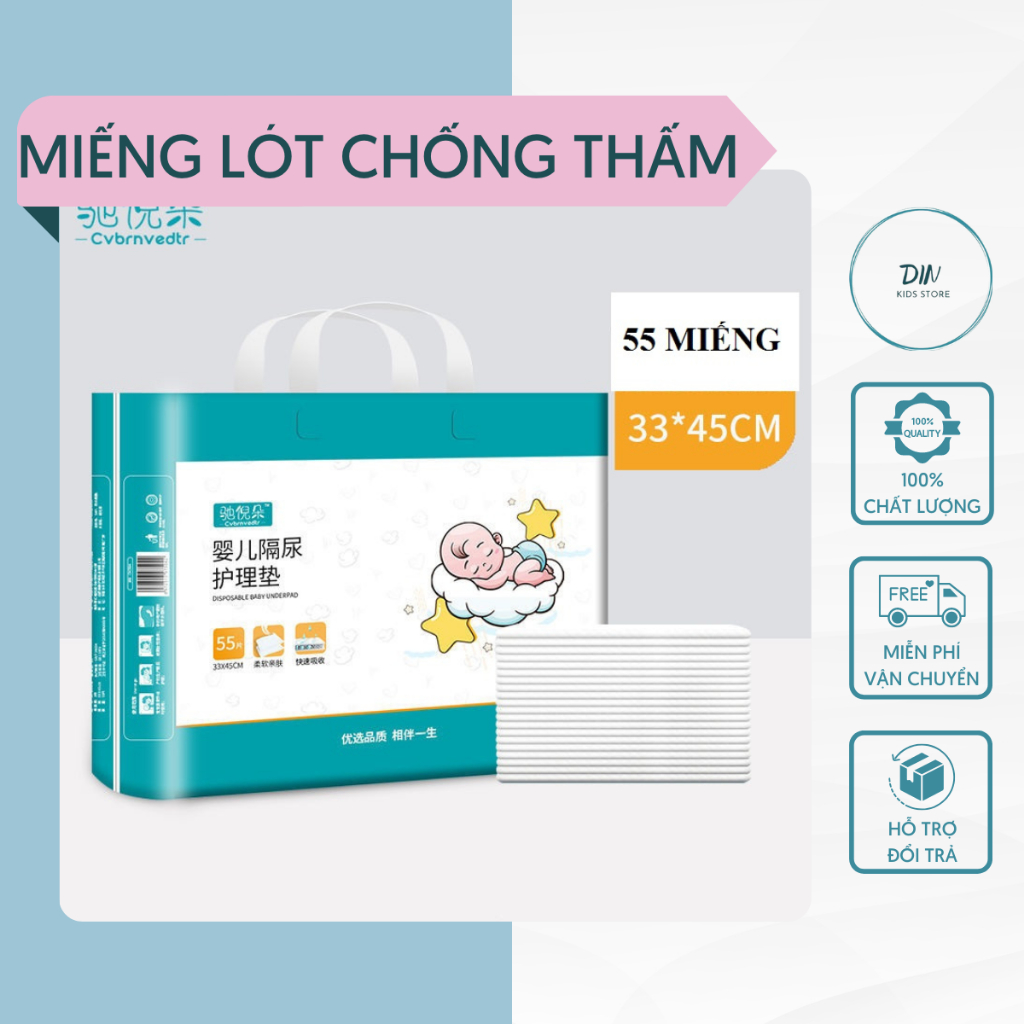 Tấm Lót Chống Thấm Cho Bé Sơ Sinh CHINIDO, Miếng Lót Thoáng Khí Bảo Vệ Bé