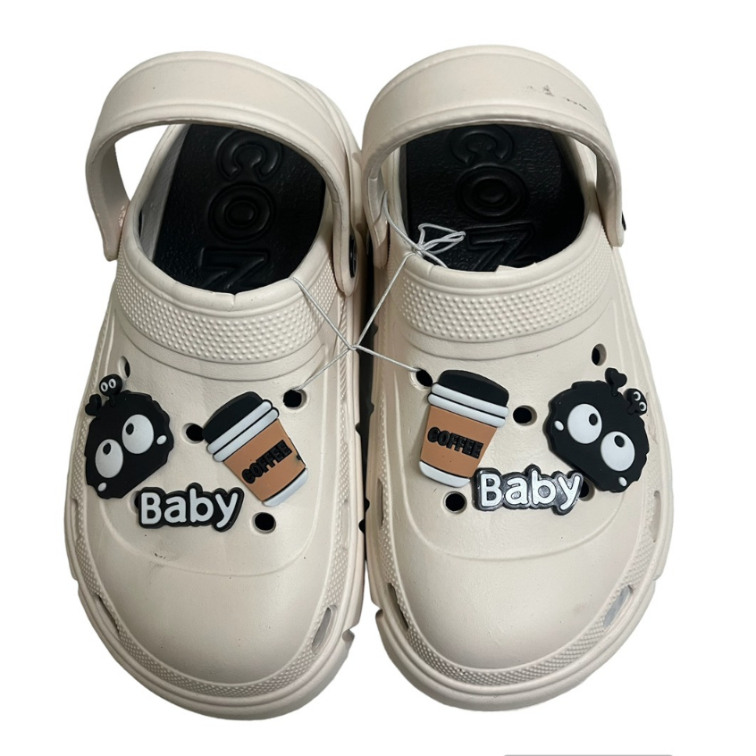 Dép cross dép sục bánh mì đế cao 6cm tặng kèm 12 sticker đáng yêu