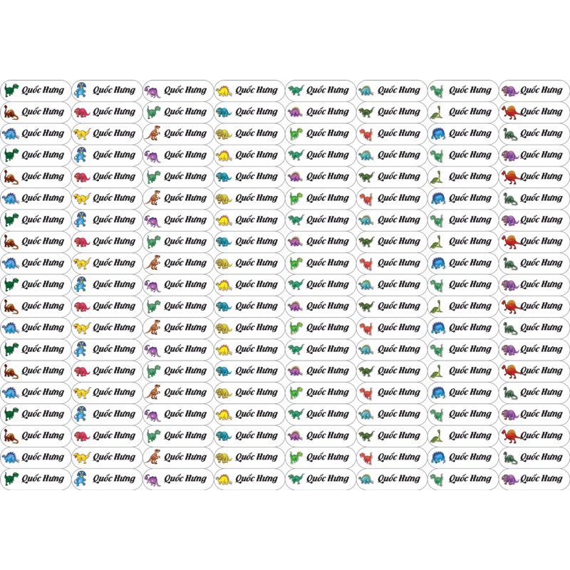 Set 150 sticker in tên cho bé theo yêu cầu