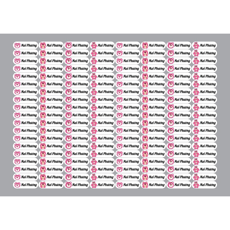 Set 150 sticker in tên cho bé theo yêu cầu