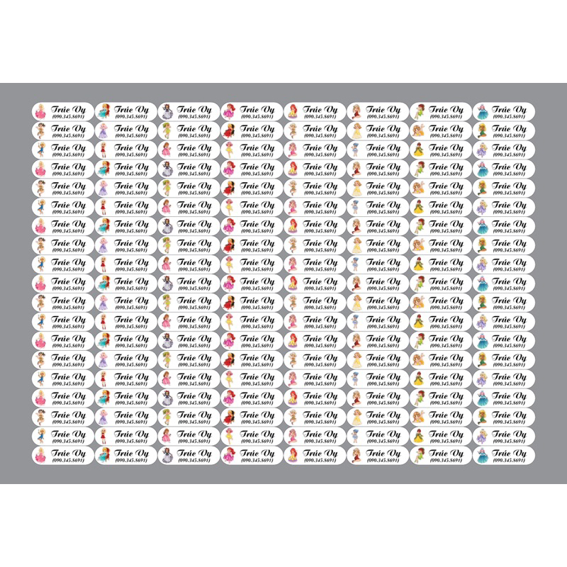 Set 150 sticker in tên cho bé theo yêu cầu