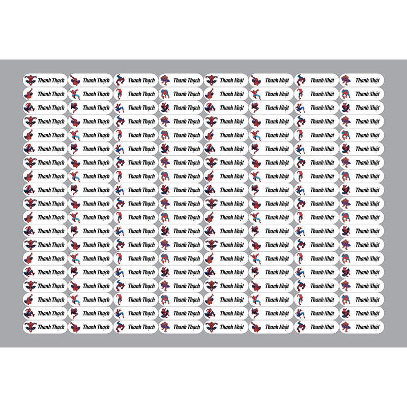 Set 150 sticker in tên cho bé theo yêu cầu