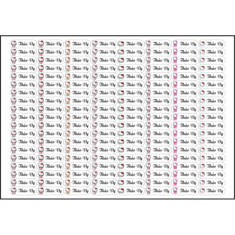 Set 150 sticker in tên cho bé theo yêu cầu