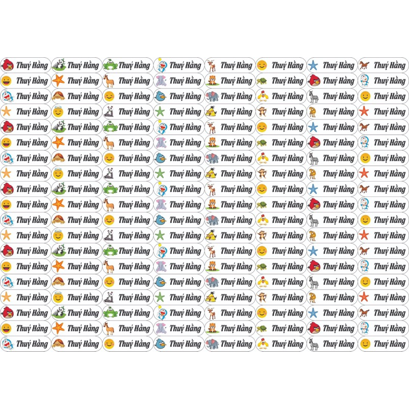 Set 150 sticker in tên cho bé theo yêu cầu