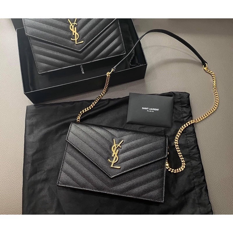 Túi y.sss.L da sần vân V size 19 dây da pha xích da sần hàng Q.c loại 1