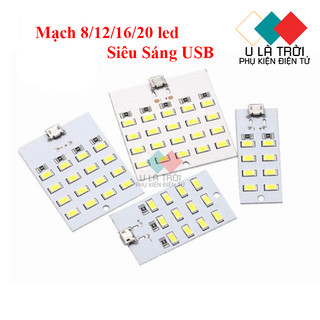Mạch led 8/12/16/20 led siêu sáng dùng nguồn micro usb 5v
