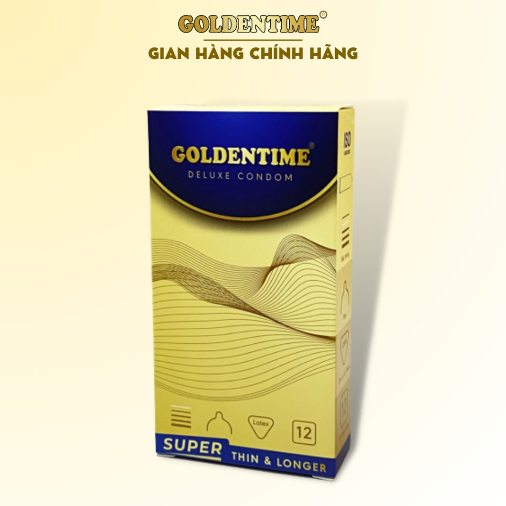 Bao cao su Siêu mỏng GOLDENTIME Super Thin & Longer kéo dài size 52mm