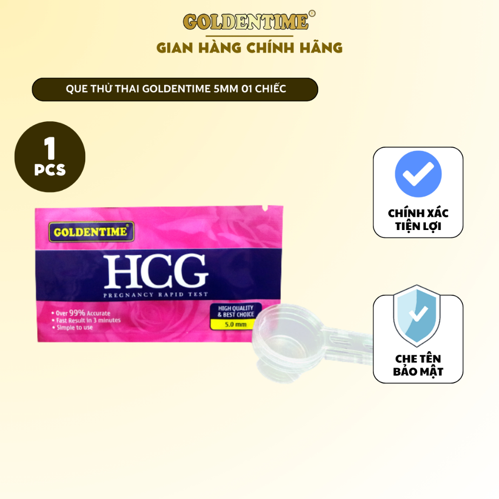 Que thử thai GOLDENTIME HCG 5mm chính xác 99,9%