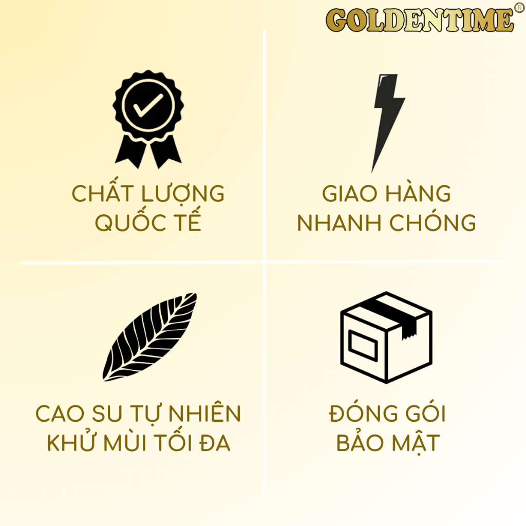 Bao cao su Siêu mỏng GOLDENTIME Super Long & Strong kéo dài cao cấp gân gai size 52mm