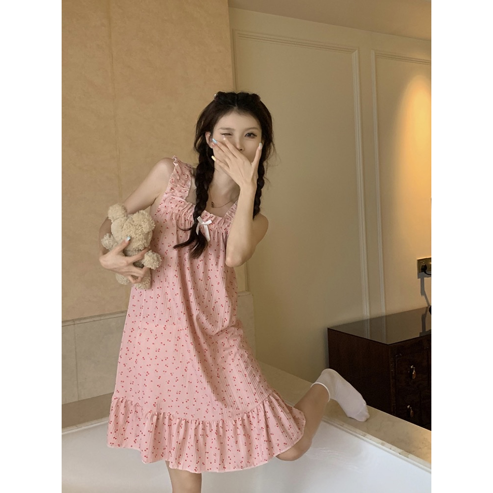 Váy ngủ Quảng Châu- Sx 246 Váy ngủ cotton dễ thương - QCCC có sẵn