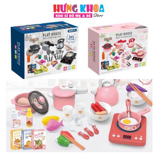Bộ Đồ Chơi Nấu Ăn Kitchen 36 Chi Tiết Bằng Nhựa ABS An Toàn Cho Bé - Hàng Loại 1 To, Đẹp