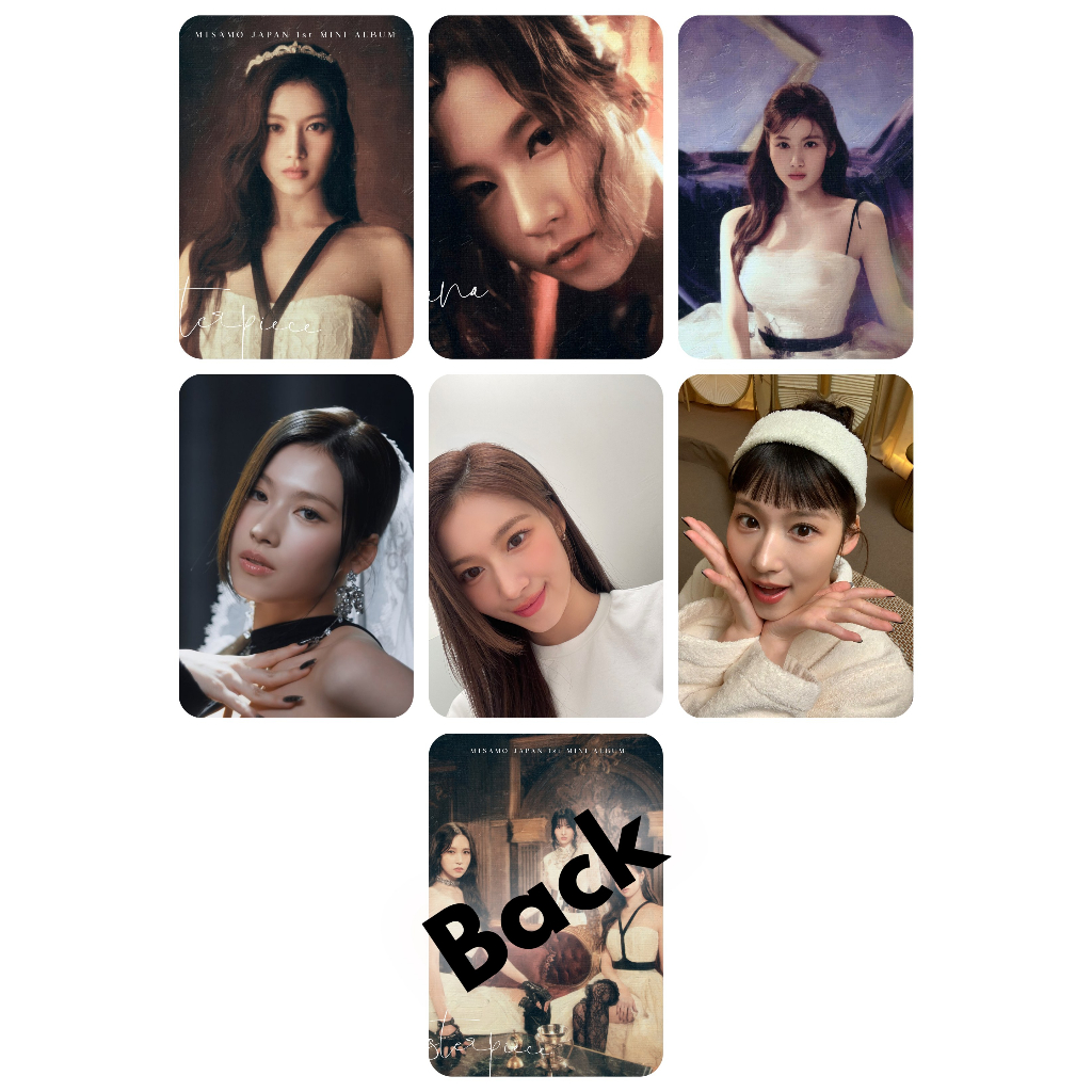 Set 6 card giấy bo góc in 2 mặt TWICE - MISAMO - Masterpiece