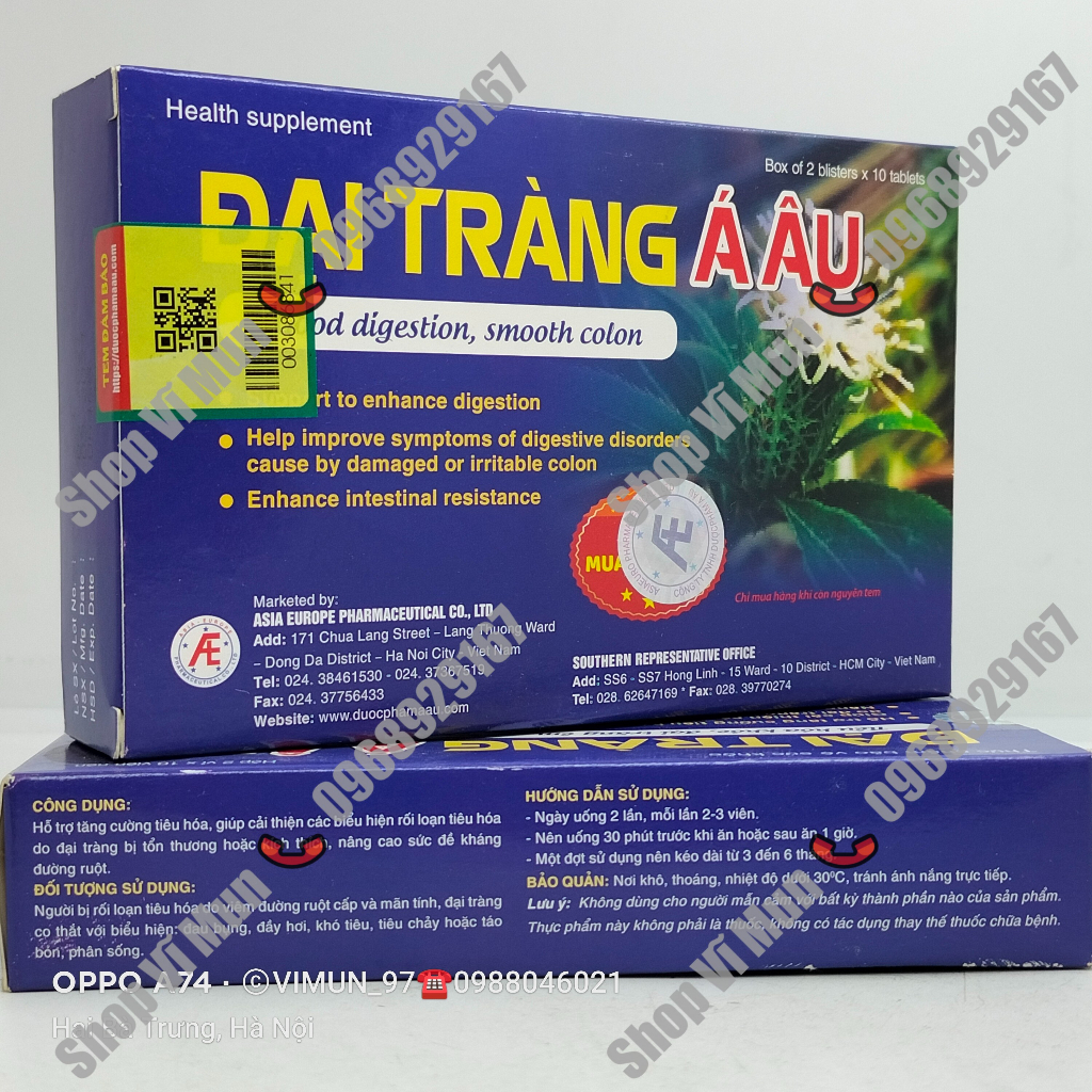 ĐẠI TRÀNG Á ÂU - Giúp cải thiện rối loạn tiêu hóa, nâng cao sức đề kháng đường ruột hộp 20 viên