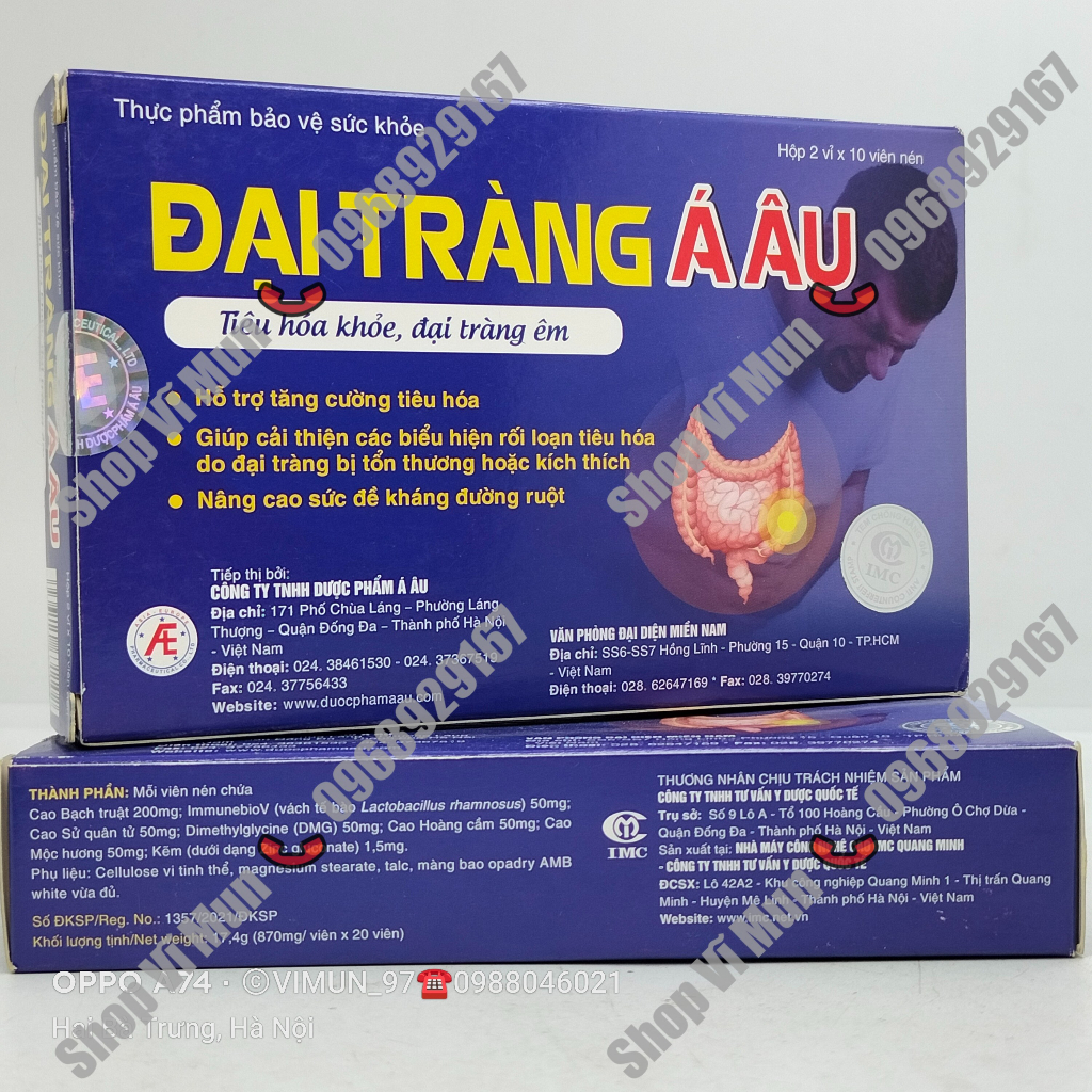 ĐẠI TRÀNG Á ÂU - Giúp cải thiện rối loạn tiêu hóa, nâng cao sức đề kháng đường ruột hộp 20 viên