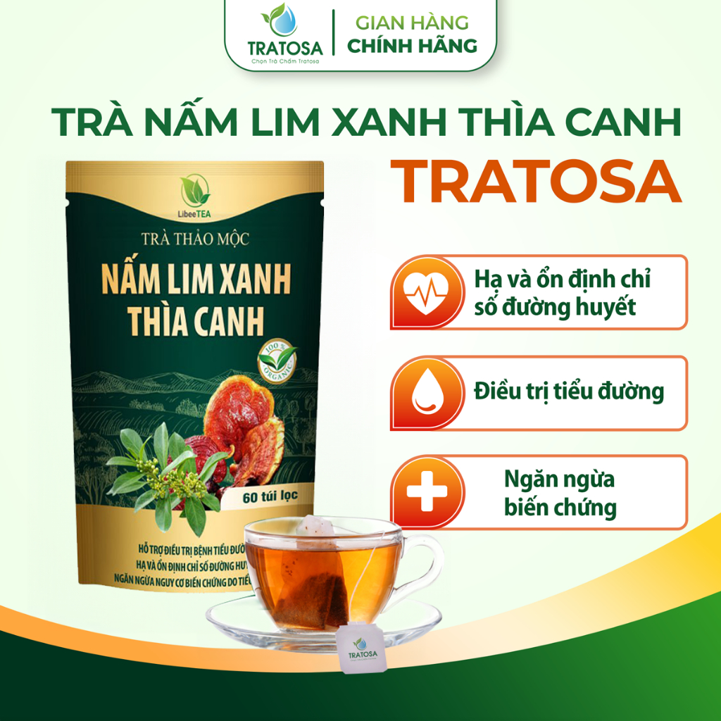 Trà Nấm Lim Xanh Thìa Canh Tratosa - Trà Hỗ Trợ Giảm Tiểu Đường Và Ổn Định Đường Huyết Chính Hãng