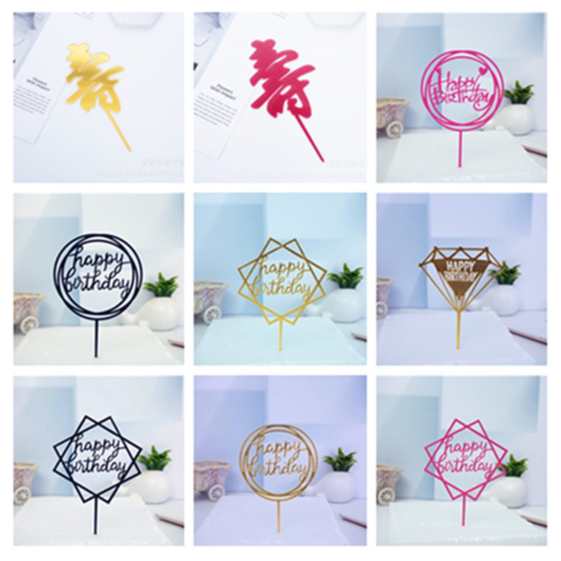 Que cắm trang trí bánh sinh nhật, bánh kem, chữ Happy birthday