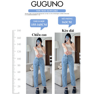 Quần jeans nữ baggy Guguno (Mẫu thật)