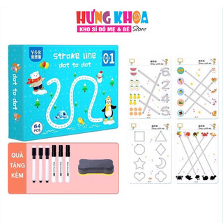 Tập tô vẽ thông minh xóa được 64 trang kèm bút dạ - Đồ chơi Giáo Dục học liệu Montessori cho bé từ 2 3 4 5 tuổi