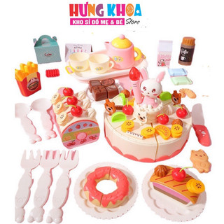 Đồ chơi cắt bánh sinh nhật loại lớn 85 chi tiết kèm nhạc và đèn đáng yêu cho bé