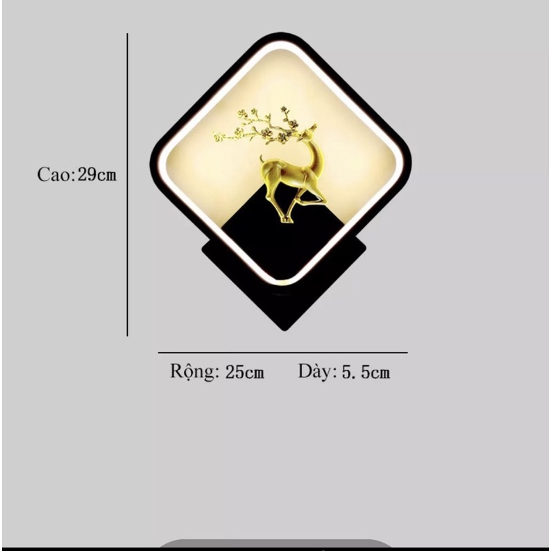 Đèn Led Gắn Tường Hình Hươu Trang Trí Nội Thất 3 Chế Độ Sáng