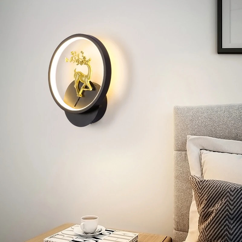 Đèn Led Gắn Tường Hình Hươu Trang Trí Nội Thất 3 Chế Độ Sáng