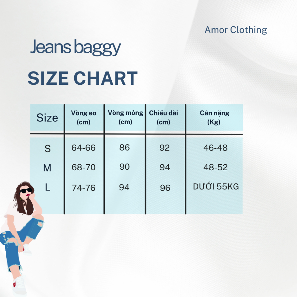 Quần Jean Baggy Dáng Rộng Phối Túi, Vạt Chéo - Quần Bò Baggy Lưng Cao Hàng Cao Cấp Amor Clothing
