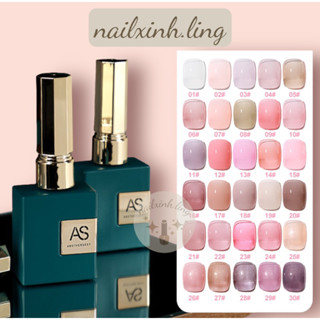 Sơn Gel Thạch AS Chai Vuông Cao Cấp Màu Nước Gạo Bản 30 Màu Mã CBT - Sơn Gel As Móng Tay Chai Xanh Tone Màu Nâu Cam Đất