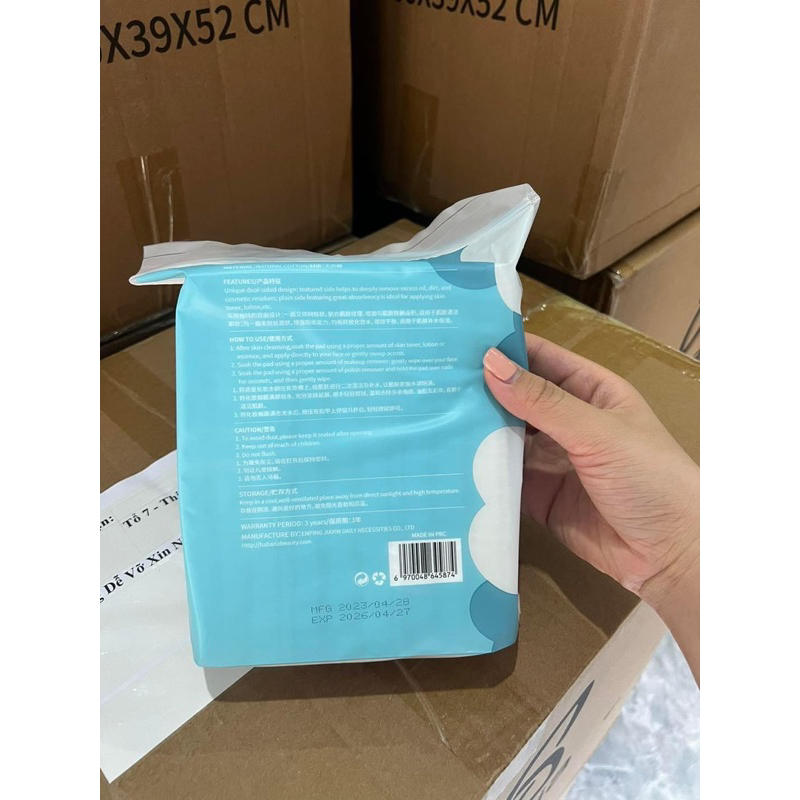 Bông Tẩy Trang Cừu Siêu Dày Mịn Habaria Sheep 100% Cotton 234 Miếng