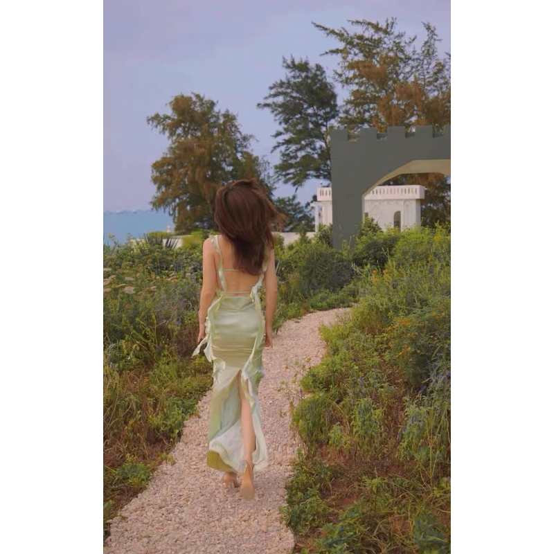 |LULUIO DRESS| Đầm lụa xanh vèo TRIỆU LỘ TƯ - TANG TRĨ  TLÉA