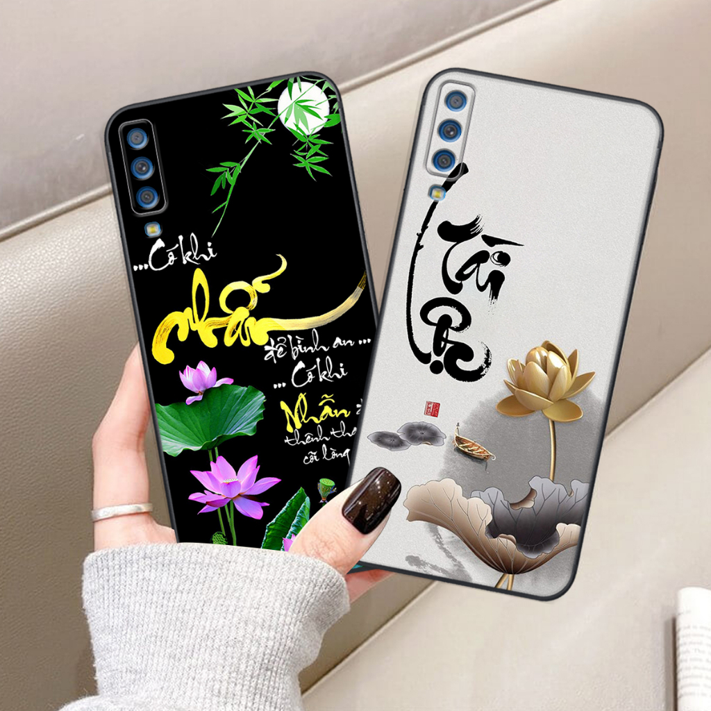 Ốp lưng Samsung Galaxy A7 2018 in hình chữ tài chữ lộc, Cha Mẹ, bình an SIÊU ĐẸP