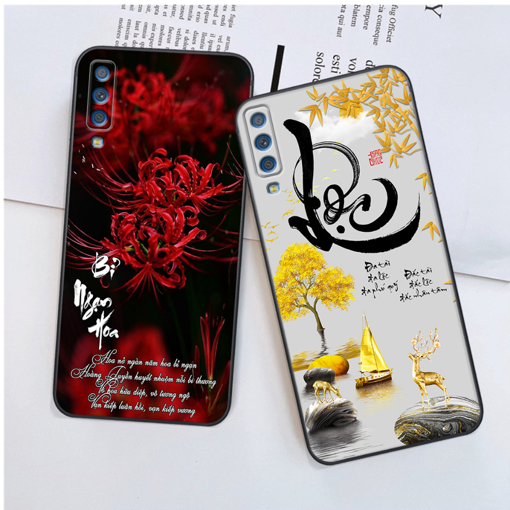 Ốp lưng Samsung Galaxy A7 2018 in hình chữ tài chữ lộc, Cha Mẹ, bình an SIÊU ĐẸP