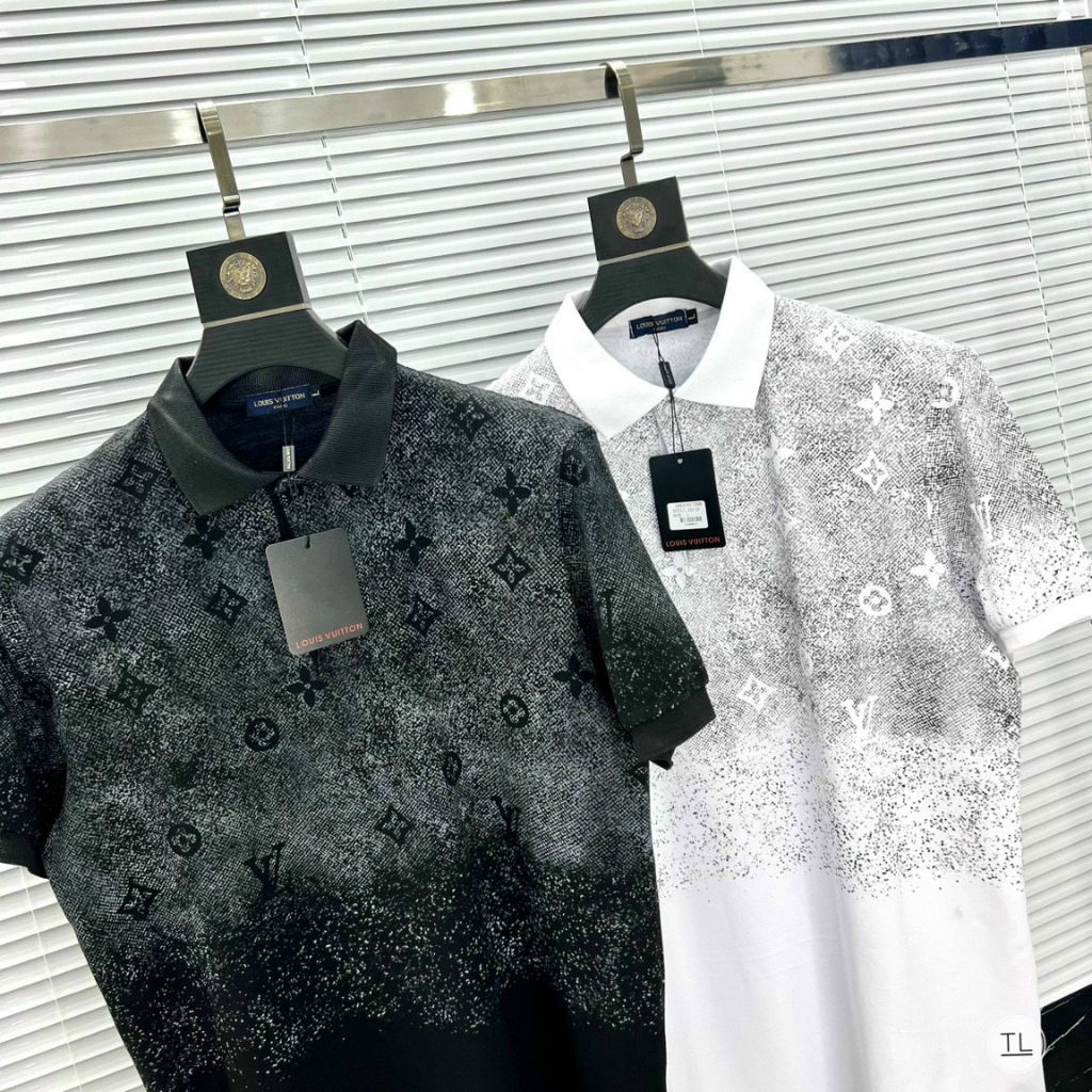 Áo thun polo nam tay ngắn vải coton co dãn Loang màu L.v thương hiệu rất đẹp chuẩn form hàng shop Thành_Store