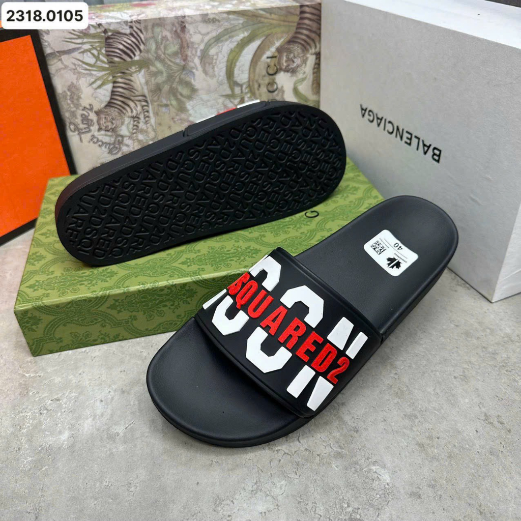 Dép quai ngang nam DSQ, Dép nam mẫu mới 2023 hot trend