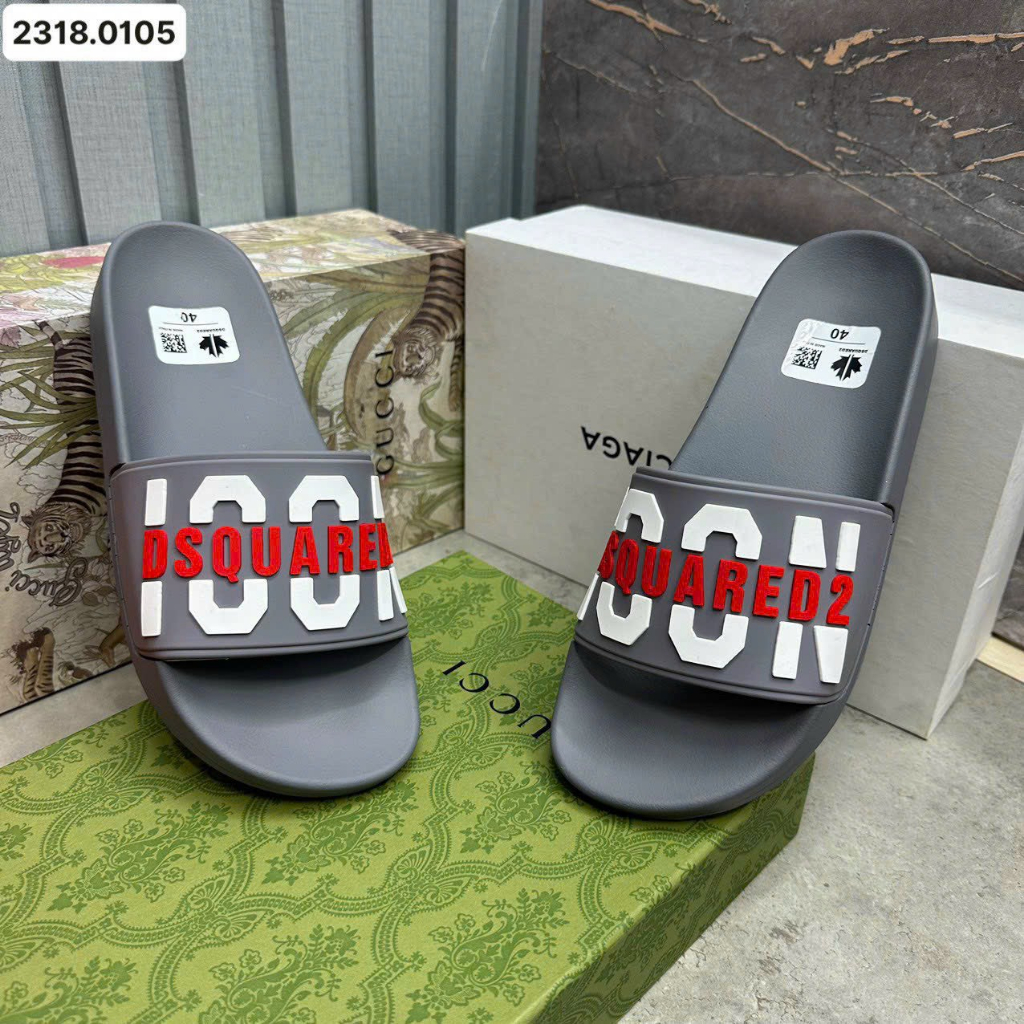 Dép quai ngang nam DSQ, Dép nam mẫu mới 2023 hot trend