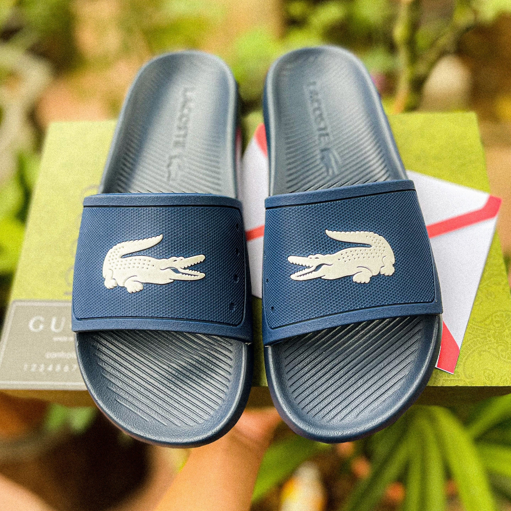 Dép Lacoste nam, Dép quai ngang nam cá sấu, Mẫu mới 2023 Siêu đẹp