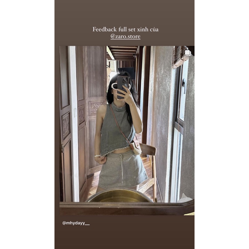 Áo denim sát nách