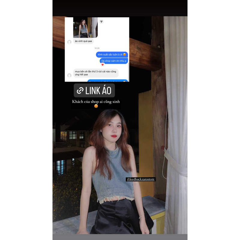 Áo denim sát nách