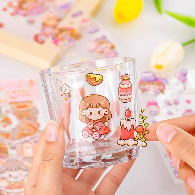 Set 4 tấm sticker hoạ tiết hoạt hình cho bé, được chọn mẫu