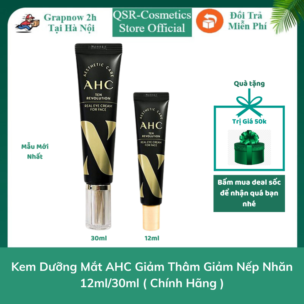 Kem Dưỡng Mắt AHC Giảm Thâm Giảm Nếp Nhăn Time Rewind Real Eye Cream For Face 2022 [ Chính Hãng ]