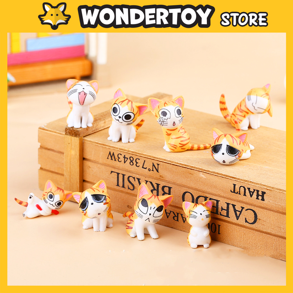 Bộ Set 9 Mô hình Mèo Chi đầy đủ các dáng cảm xúc dễ thương