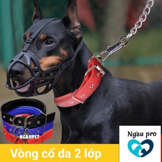  Bộ dây dắt chó to kèm vòng cổ lót da đi dạo có trợ lực móc xích bằng thép bền cho chó cân nặng 1kg đến 40kg Ngaupet 