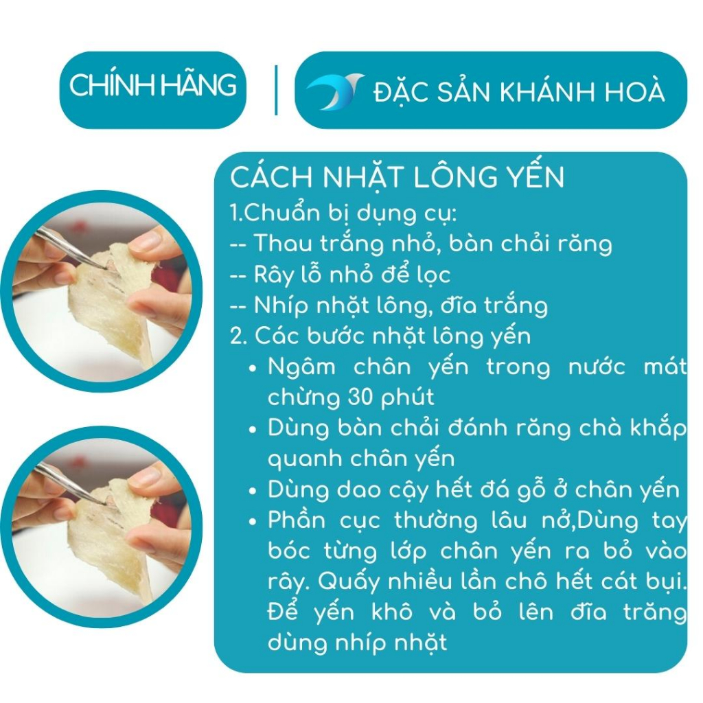 Chân Yến Thô 10g Ít Lông Chân Yến Loại  Khánh Hòa Chân Yến Sào Thô Nguyên Chất