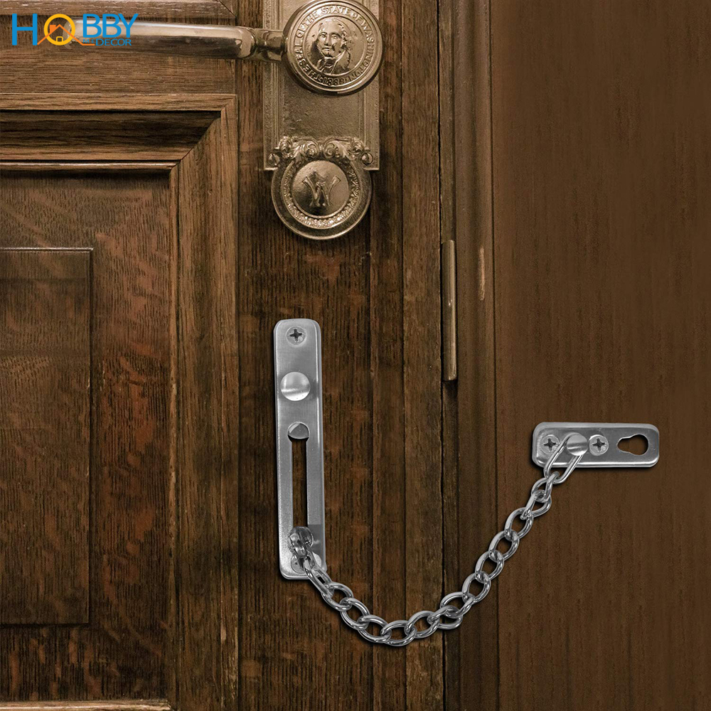 Chốt cửa dây xích an toàn inox 304 gắn cửa HOBBY Home Decor KLC bảo vệ phòng cho chung cư phòng ngủ