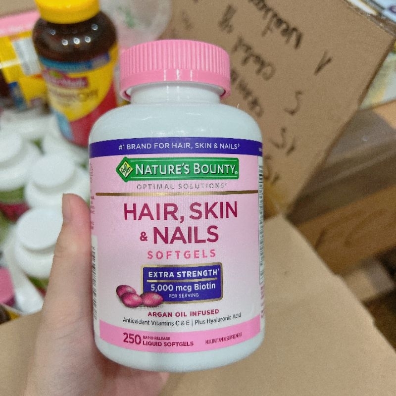 Viên Uống Đẹp Da, Tóc, Móng 250 viên Nature's Bounty HAIR SKIN NAIL / NAILS