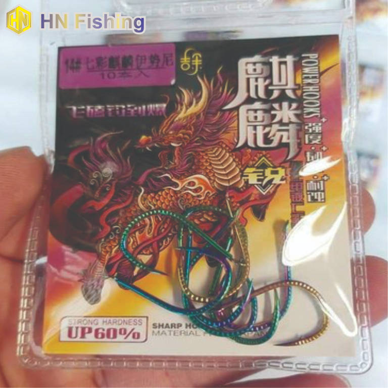 Lưỡi câu cá Titan Vảy Rồng 7 màu có ngạnh chuyên săn hàng. Đồ Câu Hoàng Nam