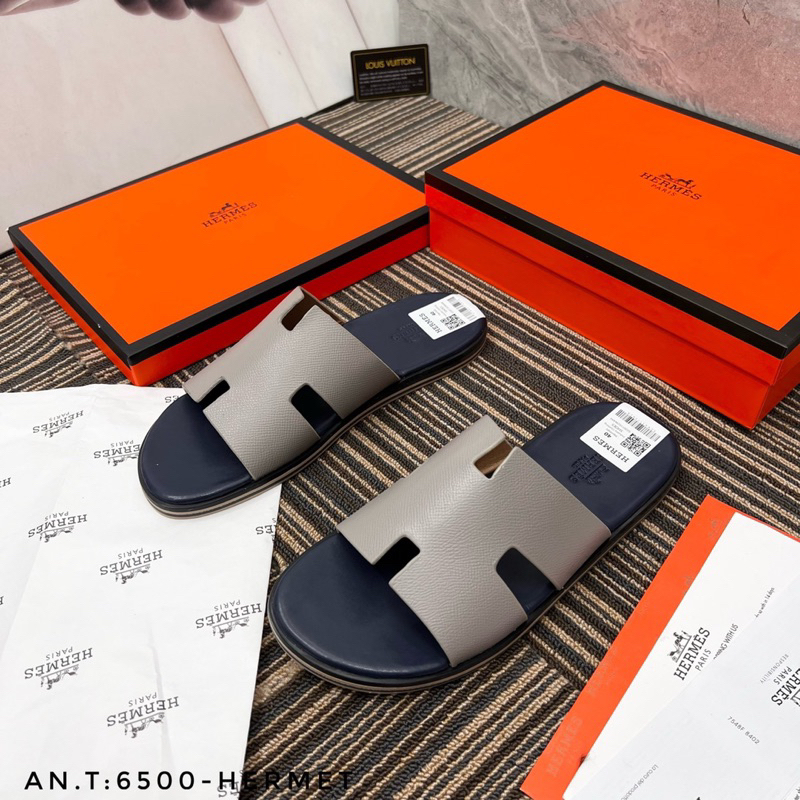 Dép lê HM đế phíp gỗ quai da bò xịn dày dặn fullbox