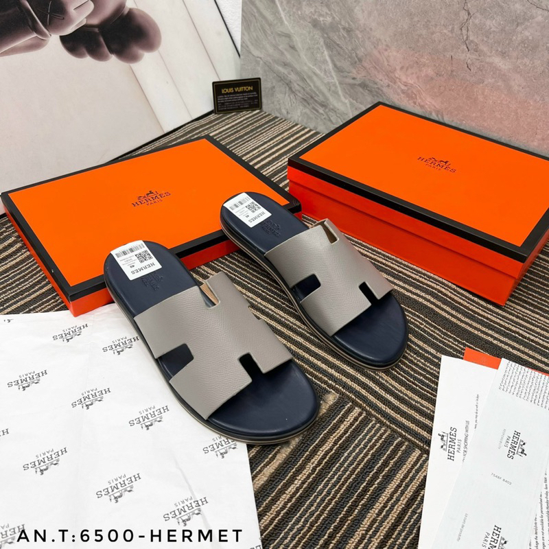 Dép lê HM đế phíp gỗ quai da bò xịn dày dặn fullbox