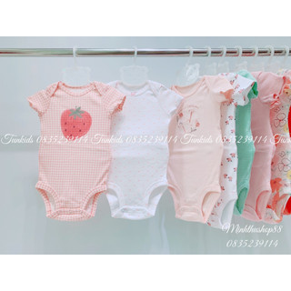{Sz 6-9m} Bodysuit sơ sinh, body chip cộc tay Carterr xuất xịn cho bé gái