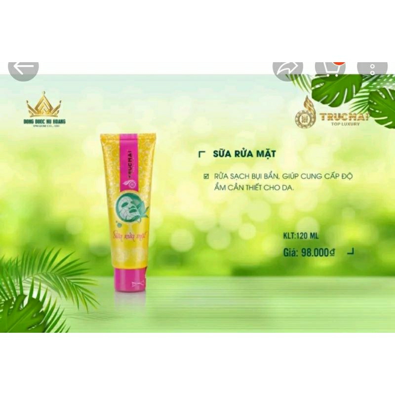 sữa rửam mặt hàng ngày trúc mai_mỹ phẩm trúc mai