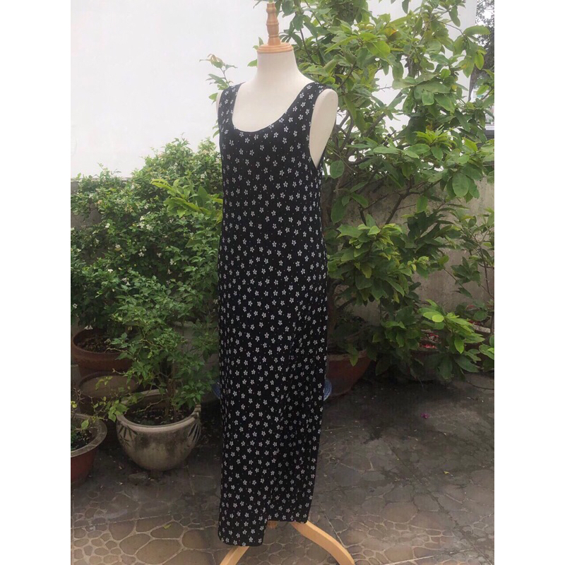 Đầm thun maxi hoa nhí 2hand